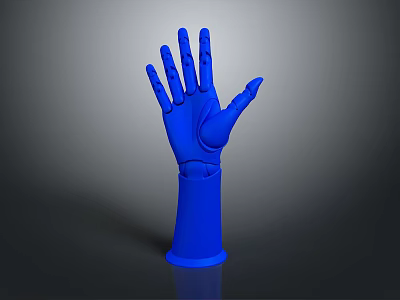 Blue Mechanical Glove Robotic Hand Design For Prosthetic Applications 3d model