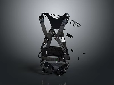 Durable Black Daily Life Product With Adjustable Straps Secure Buckles And Pockets 3d model