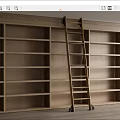 Modern Ladder Library Bookshelf Ladder 3d model