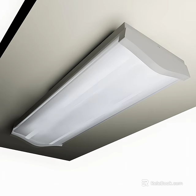 Modern Rectangular White Chandelier With Sleek Ceiling Mounted Lampshade Design For Interior 3d model 