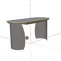 Modern Elegant Side Table With White Marble Top And Dark Metal Legs 3d model