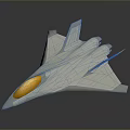 Futuristic Aerospace Spacecraft With Sleek Gray Design And Yellow Cockpit