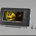 Professional Digital Drawing Tablet With Touch Screen Displaying Artwork And Stylus Pen 3d model