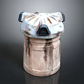 Rusty Vintage Metal Weapon With Cylindrical Body And Top Structure Design