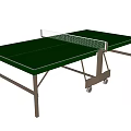 Green Ping Pong Table Sports Equipment With Net Wheels And Sturdy Frame
