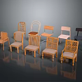 Diverse Designed Leisure Chairs Featuring Wooden Frames And Comfortable Seats