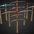 pickaxe sickle pickaxe farm tool knife axe 3d model