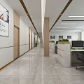 Bright Modern Public Office Space With Desks Chairs Computers Plants And Large Windows