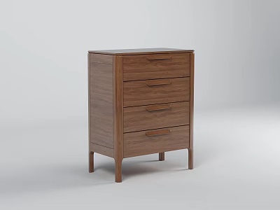 Modern Wooden Dresser With Five Drawers And Slender Legs For Bedroom 3d model