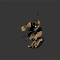 Mechanical Robot With Tracked Legs Armored Body Antenna And Twin Guns