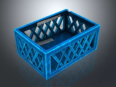 Stylish Blue Crisscross Lattice Design Storage Box For Household Organizing Needs 3d model