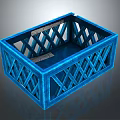 Stylish Blue Crisscross Lattice Design Storage Box For Household Organizing Needs