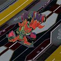 Sleek Futuristic Red And Purple Race Car Design On Aerodynamic Racing Track