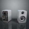 Modern Studio Monitor Speakers With Concrete Finish Control Panel And Dual Drivers