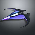 Futuristic Spacecraft With Aerodynamic Design And Violet Blue Sheen For Interstellar Exploration