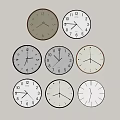Modern wall clock combination 3d model