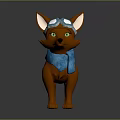 Adorable Cartoon Fox Character Wearing Blue Goggles And Scarf