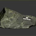 Natural Green Stone and Wood Elements Featuring Textured Surface and Measurement Label