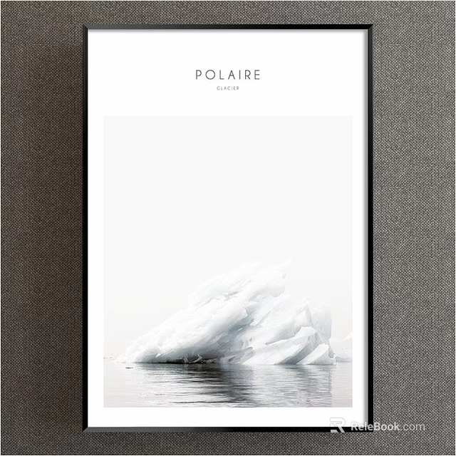 Landscape Painting Showcasing Iceberg on Water Surface With Light Colored Sky Reflection 3d model 