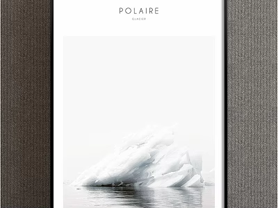 Landscape Painting Showcasing Iceberg on Water Surface With Light Colored Sky Reflection 3d model
