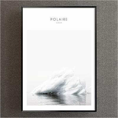 Landscape Painting Showcasing Iceberg on Water Surface With Light Colored Sky Reflection 3d model