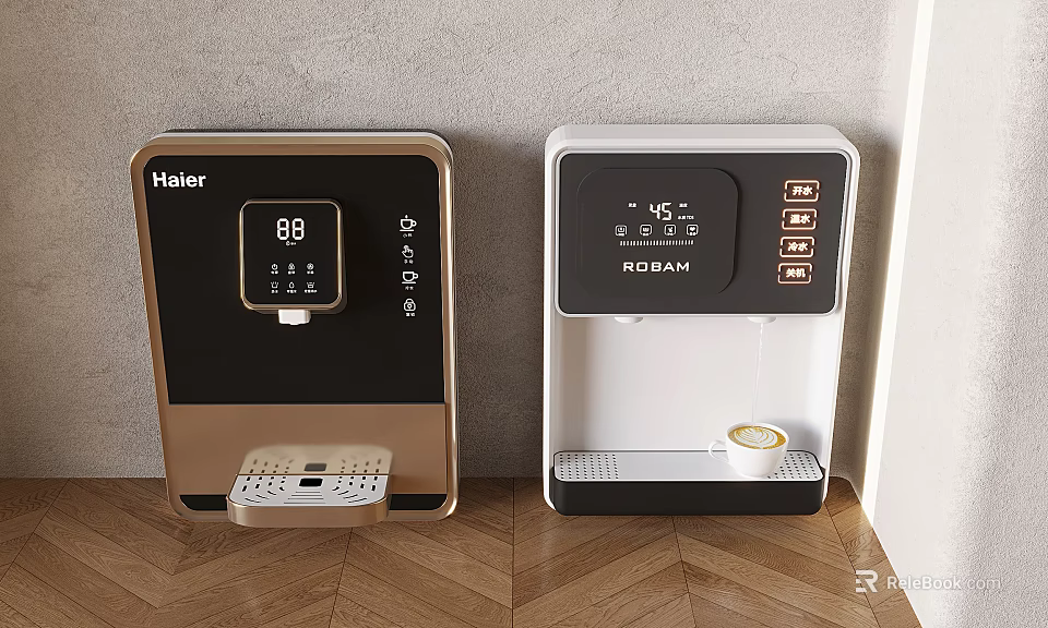 Haier And ROBAM Kitchen Water Dispensers With Digital Display And Temperature Control 3d model 