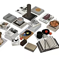 Stylish Books and Magazines Display With Open Book Stacked Books Coffee Cup And Decorative Items