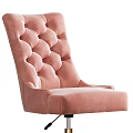 Pink and Gray Velvet Tufted Accent Chairs with Wheeled Gold and Silver Bases
