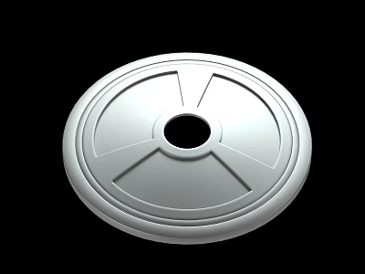 White Circular Component With Central Hole And Radial Grooves Design 3d model