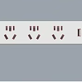 White Electrical Socket Panel With Multiple Three And Two Pin Outlets Design
