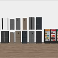 Various Colors And Styles Of Modern Refrigerators And Freezers On