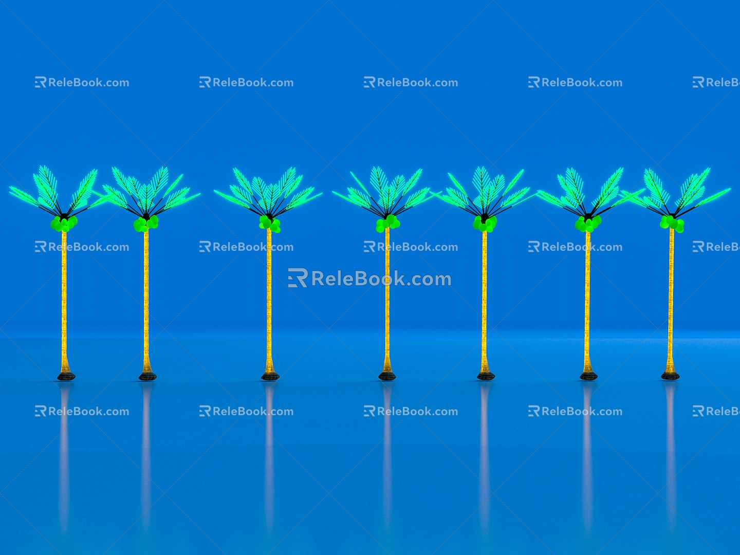 Coconut tree lamp creative decorative street lamp seaside decorative lamp 3d model