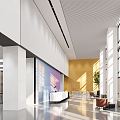 Modern Hall Corporate Lobby 3d model