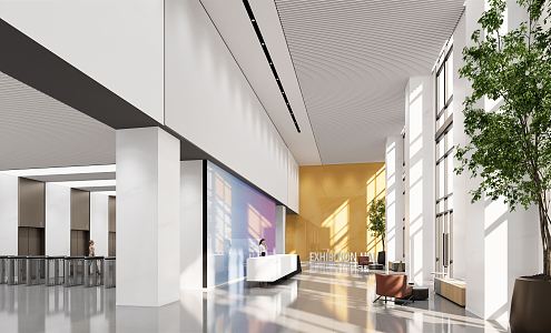 Modern Hall Corporate Lobby 3d model