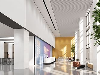 Modern Hall Corporate Lobby 3d model