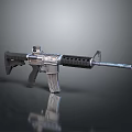 Modern Tactical Weapon Rifle With Metal Barrel Magazine And Stock