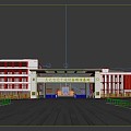 Industrial Park Factory Building Office Building Dormitory Warehouse Street Entrance Gate Perspective 3d model