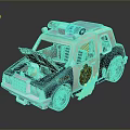 Toy Police Car With Red Blue Lights Open Hood And Figure Inside Design