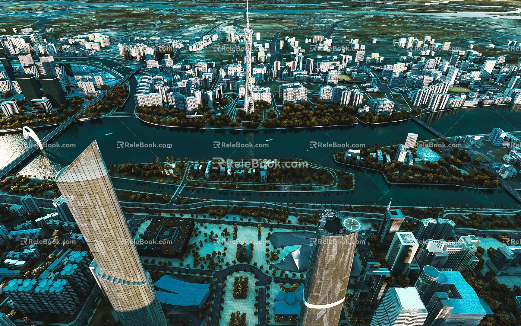 modern city urban planning 3d model