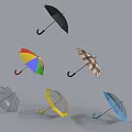 Colorful Umbrellas In Various Styles Including Transparent Checkered And Solid Colors