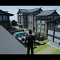 Traditional Modern Hotel Building With Multi Story Design And Wooden Accents