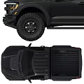 Black Off-Road Pickup Truck Stylish Front And Rear Design With Large Tires