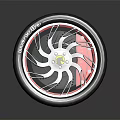 Firestone Performance Wheel with Silver Spokes Red Brake Calipers and Yellow Center Logo