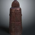 Ancient Rusty Copper Armor With Rivets And Classic Decorative Design Elements