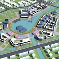 Modern Aerial View Ecological Community 3d model