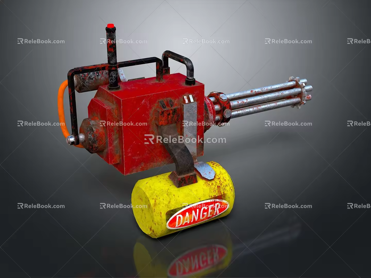 Browning Machine Gun Browning Gatling White Machine Gun Machine Gun Bullet Military 3d model