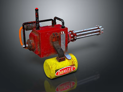 Browning Machine Gun Browning Gatling White Machine Gun Machine Gun Bullet Military 3d model