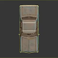 Vintage Rusty Turquoise Car With Roof Rack And Worn Exterior On Dark Reflective Surface