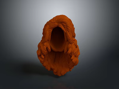 Orange Hooded Fantasy Game Movie Character 3D Render Model With Long Fur Details 3d model