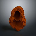 Orange Hooded Fantasy Game Movie Character 3D Render Model With Long Fur Details
